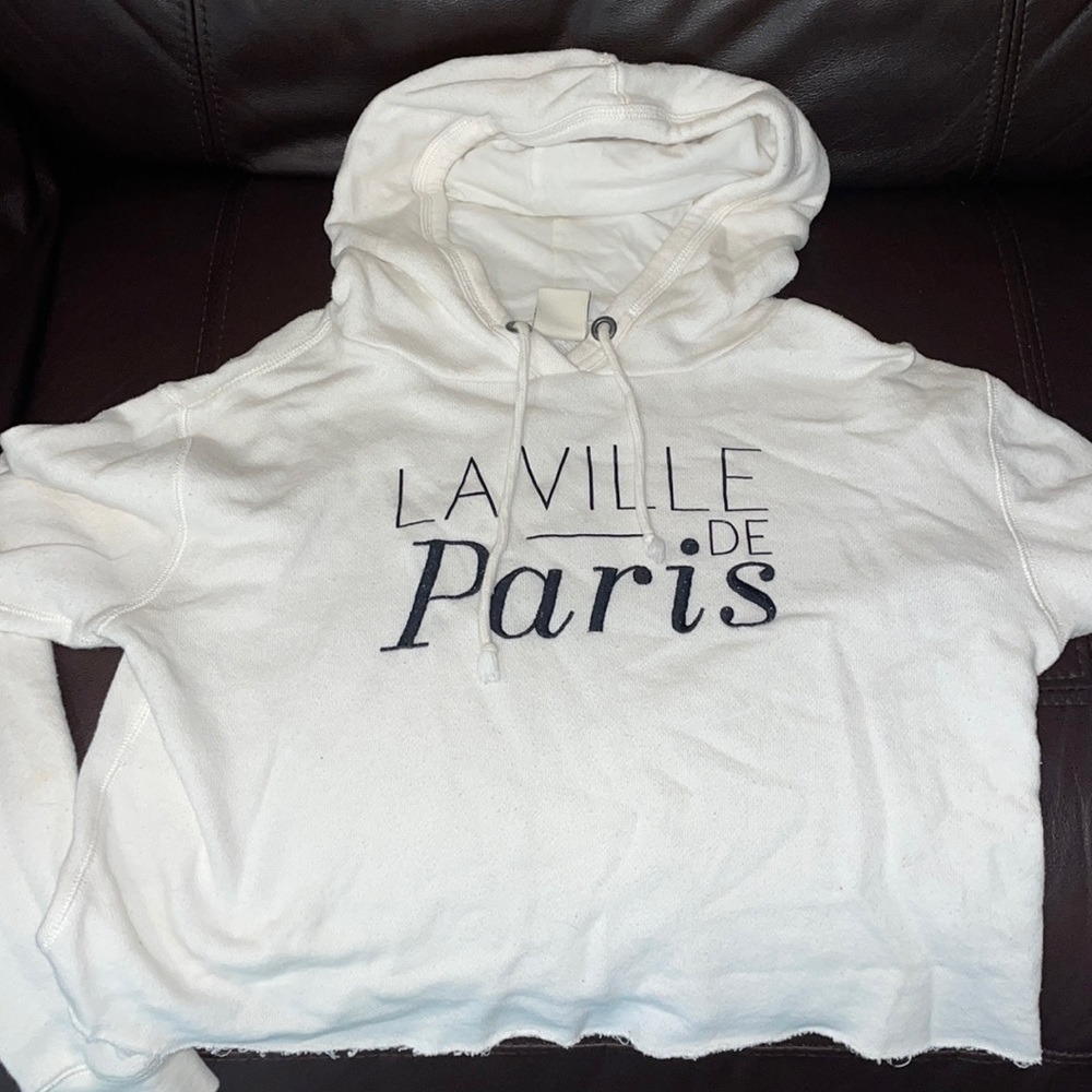 New (No tags) never worn white/cream cropped hoodie
